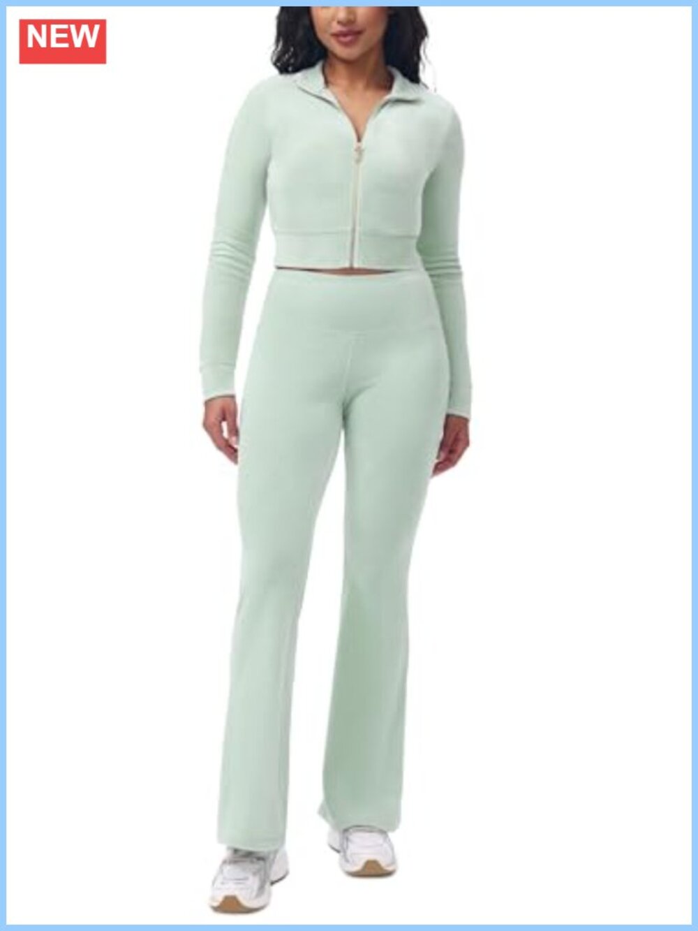 Cropped Zip Front Mock Neck Velour Track Jacket Long Sleeve